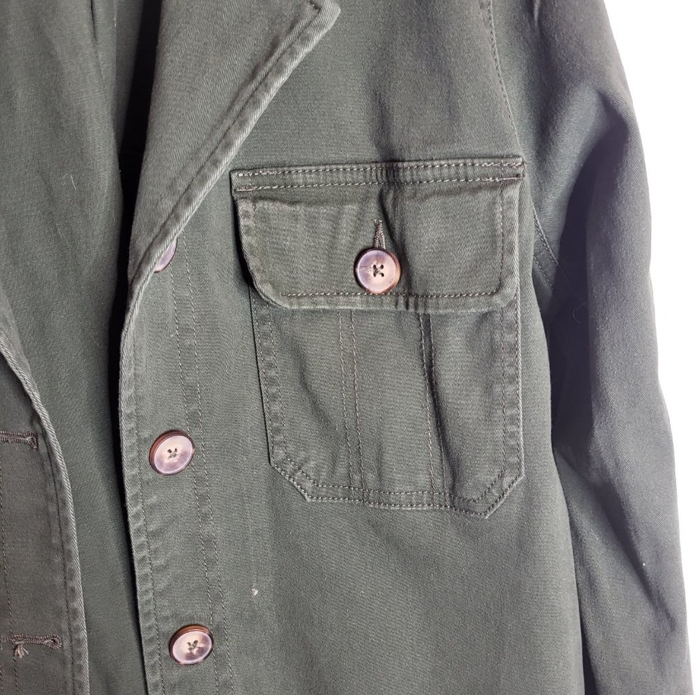 Sanctuary Women's Olive Green Jacket, Sz. L. 3 button front closure. - Picture 3 of 9